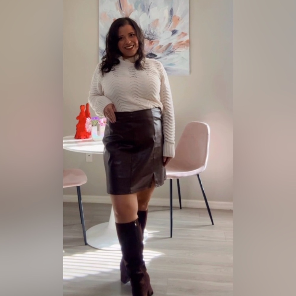 Old Navy Brown Leather Skirt